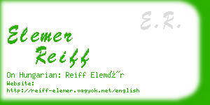 elemer reiff business card